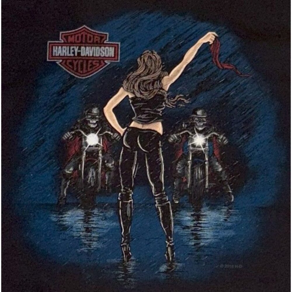 Harley-Davidson Mens Black T-Shirt 2018 Lady Biker Las Vegas Nevada Size 2XL